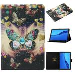 For Huawei MediaPad M5 lite Coloured Drawing Pattern Horizontal Flip Leather Case with Holder & Card Slot & Sleep / Wake-up Function(Butterflies)