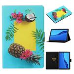 For Huawei MediaPad M5 lite Coloured Drawing Pattern Horizontal Flip Leather Case with Holder & Card Slot & Sleep / Wake-up Function(Pineapple)