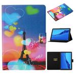 For Huawei MediaPad M5 lite Coloured Drawing Pattern Horizontal Flip Leather Case with Holder & Card Slot & Sleep / Wake-up Function(Romantic Tower)