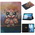 For Lenovo Tab M10 TB-X605F / X505Coloured Drawing Pattern Horizontal Flip Leather Case with Holder & Card Slot(Owl)