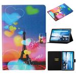 For Lenovo Tab M10 TB-X605F / X505 Coloured Drawing Pattern Horizontal Flip Leather Case with Holder & Card Slot(Romantic Tower)