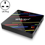 H96 Max+ 4K Ultra HD LED Display Media Player Smart TV Box with Remote Controller, Android 9.0, Voice Version, RK3328 Quad-Core 64bit Cortex-A53, 2GB+16GB, TF Card / USBx2 / AV / Ethernet, Plug Specification:UK Plug