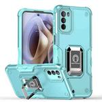 For Motorola Moto G31 / G41 Non-slip Shockproof Armor Phone Case with Ring Holder(Mint Green)