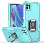 For Motorola Moto G50 Non-slip Shockproof Armor Phone Case with Ring Holder(Mint Green)