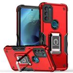 For Motorola Moto G71 5G Non-slip Shockproof Armor Phone Case with Ring Holder(Red)