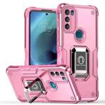 For Motorola Moto G71 5G Non-slip Shockproof Armor Phone Case with Ring Holder(Pink)