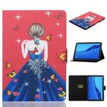 For Huawei MediaPad M5 lite Coloured Drawing Horizontal Flip Leather Case with Holder & Card Slot & Sleep / Wake-up Function(Girl Back)