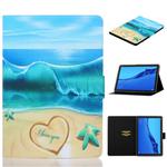 For Huawei MediaPad M5 lite Coloured Drawing Horizontal Flip Leather Case with Holder & Card Slot & Sleep / Wake-up Function(Blue Beach)