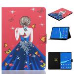 For Lenovo Tab M10 Plus TB-X606F Coloured Drawing Horizontal Flip Leather Case with Holder & Card Slot & Sleep / Wake-up Function(Girl Back)