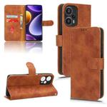 For Xiaomi Redmi Note 12 Turbo Skin Feel Magnetic Flip Leather Phone Case(Brown)