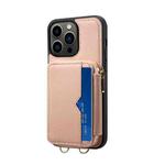 For iPhone 13 Pro Zipper Card Slot Phone Case(Pink)