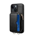 For iPhone 13 Zipper Card Slot Phone Case(Black)