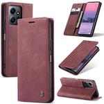 For Xiaomi Redmi Note 12 4G Global CaseMe 013 Multifunctional Horizontal Flip Leather Phone Case(Wine Red)