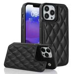 For iPhone 13 Pro Double Buckle Rhombic PU Leather Phone Case(Black)