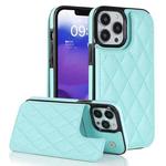 For iPhone 13 Pro Double Buckle Rhombic PU Leather Phone Case(Blue)