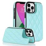 For iPhone 12 Pro Double Buckle Rhombic PU Leather Phone Case(Blue)