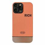 For iPhone 12 Electroplating Stitching PU Leather Phone Case(Orange)