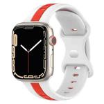 Nail Buckle Two-color Watch Band For Apple Watch Ultra 49mm / Series 8&7 45mm / SE 2&6&SE&5&4 44mm / 3&2&1 42mm(White Red)
