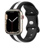 Nail Buckle Two-color Watch Band For Apple Watch Series 8&7 41mm / SE 2&6&SE&5&4 40mm / 3&2&1 38mm(Black White)