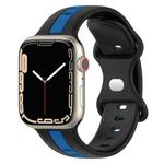 Nail Buckle Two-color Watch Band For Apple Watch Series 8&7 41mm / SE 2&6&SE&5&4 40mm / 3&2&1 38mm(Black Blue)