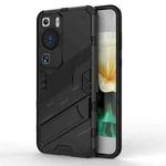 For Huawei P60 Punk Armor 2 in 1 PC + TPU Shockproof Phone Case with Invisible Holder(Black)