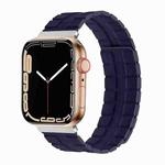 Square Two-section Leather Magnetic Watch Band For Apple Watch Ultra 49mm&Watch Ultra 2 49mm / Series 9&8&7 45mm / SE 3&SE 2&6&SE&5&4 44mm / 3&2&1 42mm(Indigo Blue)