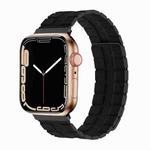 Square Two-section Leather Magnetic Watch Band For Apple Watch Ultra 49mm / Series 8&7 45mm / SE 2&6&SE&5&4 44mm / 3&2&1 42mm(Black)