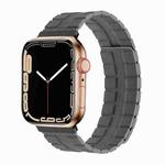 Square Two-section Leather Magnetic Watch Band For Apple Watch Ultra 49mm / Series 8&7 45mm / SE 2&6&SE&5&4 44mm / 3&2&1 42mm(Space Grey)
