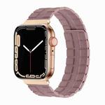 Square Two-section Leather Magnetic Watch Band For Apple Watch Ultra 49mm&Watch Ultra 2 49mm / Series 9&8&7 45mm / SE 3&SE 2&6&SE&5&4 44mm / 3&2&1 42mm(Rose Pink)