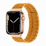 Square Two-section Leather Magnetic Watch Band For Apple Watch Ultra 49mm / Series 8&7 45mm / SE 2&6&SE&5&4 44mm / 3&2&1 42mm(Poppy)