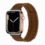 Square Two-section Leather Magnetic Watch Band For Apple Watch Series 8&7 41mm / SE 2&6&SE&5&4 40mm / 3&2&1 38mm(Saddle Brown)