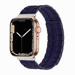 Square Two-section Leather Magnetic Watch Band For Apple Watch Series 8&7 41mm / SE 2&6&SE&5&4 40mm / 3&2&1 38mm(Indigo Blue)
