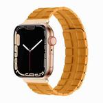Square Two-section Leather Magnetic Watch Band For Apple Watch Series 8&7 41mm / SE 2&6&SE&5&4 40mm / 3&2&1 38mm(Poppy)