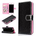 For iPhone 6 Glitter Powder Horizontal Flip Leather Case with Card Slots & Holder & Photo Frame & Wallet(Black)