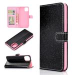 For iPhone 11 Glitter Powder Horizontal Flip Leather Case with Card Slots & Holder & Photo Frame & Wallet(Black)