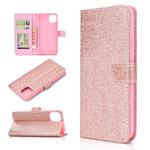 For iPhone 11 Glitter Powder Horizontal Flip Leather Case with Card Slots & Holder & Photo Frame & Wallet(Rose Gold)