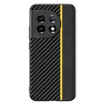 For OnePlus 11 Ultra-thin Carbon Fiber Texture Printing Phone Case(Black Yellow)