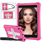 Shield 360 Rotation Handle EVA Shockproof PC Tablet Case For iPad 10.2 2019/2020/2021/Pro 10.5 2017/Air 2019 (Rose Red Beige)