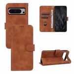 For Google Pixel 8 Pro Skin Feel Magnetic Flip Leather Phone Case(Brown)
