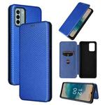 For Nokia G22 Carbon Fiber Texture Flip Leather Phone Case(Blue)