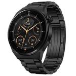 For Huawei Watch Buds / GT3 SE / GT3 Pro 22mm Universal Three Strains Ttanium Steel Watch Band(Black)