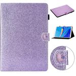 For Huawei MediaPad M6 8.4 Glitter Powder Love Buckle Horizontal Flip Leather Case with Holder & Card Slots(Purple)