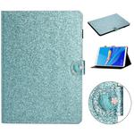 For Huawei MediaPad M6 8.4 Glitter Powder Love Buckle Horizontal Flip Leather Case with Holder & Card Slots(Blue)