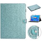For Huawei MediaPad M6 10.8 Glitter Powder Love Buckle Horizontal Flip Leather Case with Holder & Card Slots(Blue)