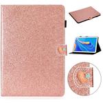 For Huawei MediaPad M6 10.8 Glitter Powder Love Buckle Horizontal Flip Leather Case with Holder & Card Slots(Rose Gold)
