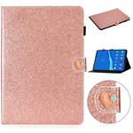 For Lenovo Tab M10 Plus X606F Glitter Powder Love Buckle Horizontal Flip Leather Case with Holder & Card Slots(Rose Gold)