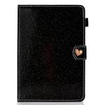 For 7 inch Universal Tablet PC Glitter Powder Love Buckle Horizontal Flip Leather Case with Holder & Card Slots(Black)