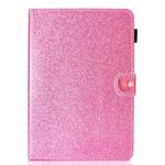 For 8 inch Universal Tablet PC Glitter Powder Love Buckle Horizontal Flip Leather Case with Holder & Card Slots(Pink)