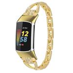 For Fitbit Charge 5 Diamond Metal Watch Band(Gold)