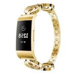 For Fitbit Charge 2 Sun Moon Star Diamond Metal Watch Band(Gold)